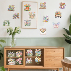 Spring Rub on Transfers for Crafts, 30 Pcs Watercolor Garden Floral Iod Transfer