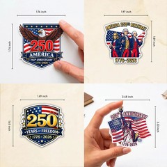 USA 250th Anniversary Sticker, Pack (49+ PCS) Patriotic American Stickers