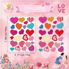 Heart Stickers for Kids, Valentines Day Colorful Heart Stickers Valentine’s Day