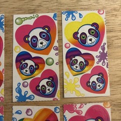 Vintage Lisa Frank S162 Stickers Rainbow Heart Pandas