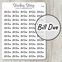 Bill Due Planner Stickers