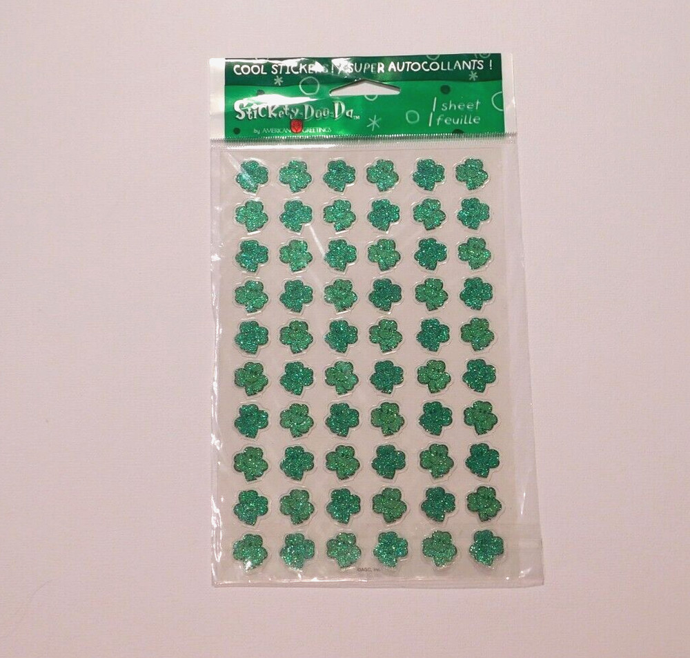 Stickety Doo-Da ~Shamrocks Smiley~ 1 Sheet American Greetings Sealed Pack