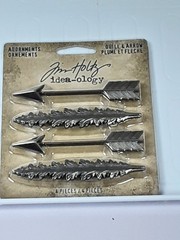 NEW Tim Holtz Idea-ology 4 Quill & Arrow Charms/AdornmentsMeasuring 3×1/2 Inches