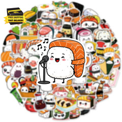 50 Pcs Kawaii Japanese Food Sticker Cute Sushi Roll Rice Stickers Waterproof Vin