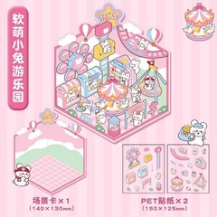 24 Scenes – DIY 3D Sticker Scene Kit, 3 Scene Sizes (S,M,L) With Tweezers