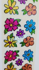 HAMBLY STUDIOS STICKERS PRISMATIC FLOWERS 1 SHEET. COLLECTIBLE RETIRED RARE.