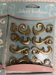 jolee’s boutique stickers lot Of 4 Gold & White Dimentional Stickers EK Success