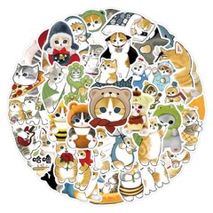 55PCS Kawaii Mofusand Cute Shark Cat Stickers Waterproof DIY Decals