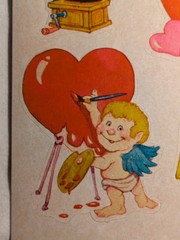 1980 Vintage Stickers Valentines Day Hearts Cupid Current Inc. Colorado Springs