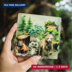 150Pcs PET Forest Landscape Stickers for Journaling and Scrapbooking, 6 Themes w