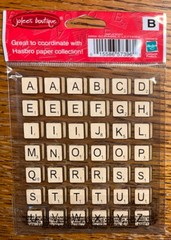 RARE Hasbro Jolees Mini Scrabble Letters Crossword Game Pieces 2 Sheets Stickers