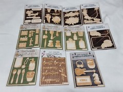 P13 Light Chipboard Embellishments Bundle 11 asst 4×6″ frame w/engraved pieces