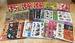 Lot of 29 SEALED Sticker Packages Hallmark Heartline Snoopy Holiday Hello Kitty