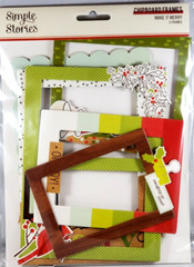 Simple Stories Make It Merry Christmas Baseboard Frames – 6pc Scrapbook Frames