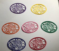 Thank You Oval Word Die Cut Embellishments 6pcs 2-1/4″ x 3-1/4″ Scrapbook Cards