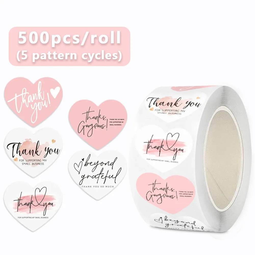 500PCS Thank You For Supporting My Business Decals Seals Labels Craft Stickers’