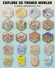 3D Sticker Scene Book for Adults, 20 Mini Sticker Scenes DIY Craft – Make Your O
