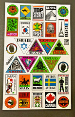 VTG HIGHLIGHTS children 2 8×5 sheets 48 WORLD COUNTRY stickers Travel Adventure