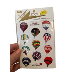Vtg Modern Image Classic Hot Air BALLOONS Sticker Sheet Pack of 2 Sealed Foiled