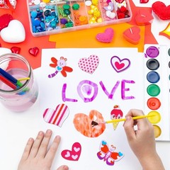Winlyn Assorted Valentine’s Day Stickers Embellishments Craft Smile Face Heart C
