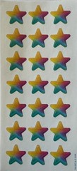 COLORFUL STAR Stickers(21pc) Hallmark…Rainbow…Teal…Yellow…Pink…Blue…Card Making