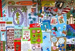 LOT 320 PCS CHRISTMAS WINTER HOLIDAY SCRAPBOOK PAPERS STICKERS EMBELLISHMENTS