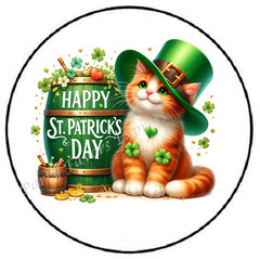 HAPPY ST PATRICKS DAY CAT ENVELOPE SEALS LABELS STICKERS PARTY FAVORS
