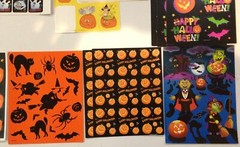 Vtg Halloween Sticker Sheet Lot Hallmark Amscan AGC