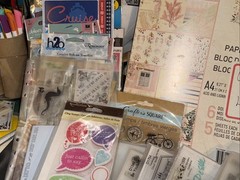 Lot Papercrafting Junk Journal Stamps Paper Stickers Diecuts CTMH Recollections