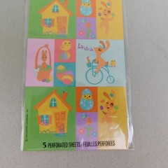4 Packages Hallmark Stickeroni Easter Stickers Fuzzy 112 Total Stickers #3443