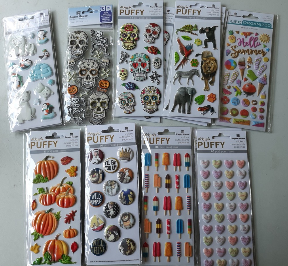 PAPER HOUSE 3D PUFFY STICKER SETS