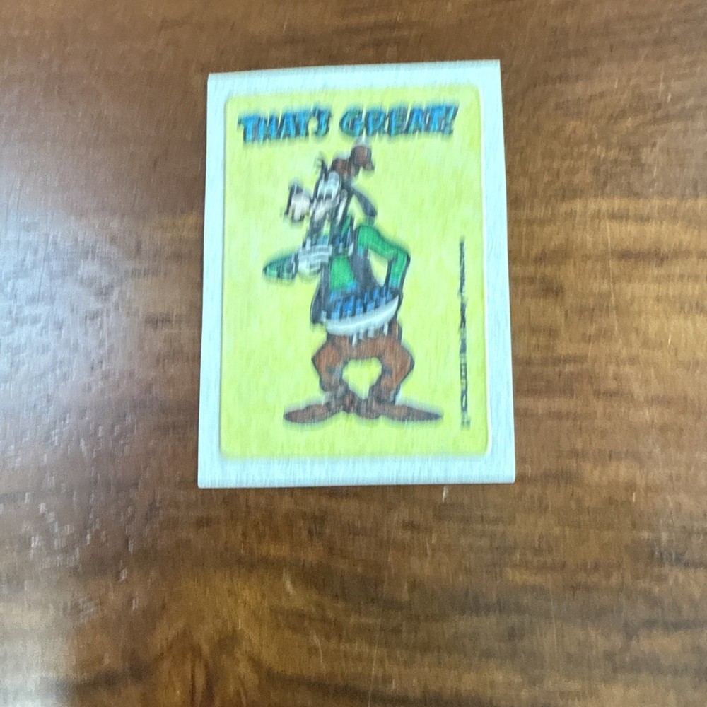 Vintage DIAMOND TOYMAKERS 1980 DISNEY GOOFY Scratch & Sniff Sticker Matte