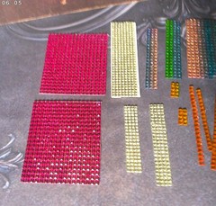 Craft Embellishments Lot Hologram/Prism Junk Jewelry, Bling Rhinestone Stick-Ons