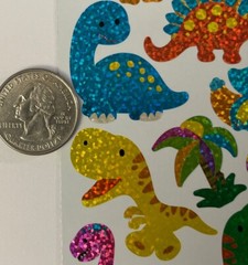 DINOSAUR Prismatic Stickers (11pcs)2.5”x 5”Eggs•Fossil •Hatching•Palm Tree•T-Rex