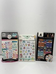 Lot Of 3 Happy Planner Sticker Layered Box + Agenda 52 1644pc + Sticker Book 963