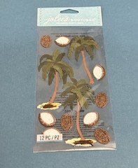 Jolee’s Boutique Dimensional Stickers COCONUT PALMS 12 Pieces