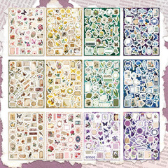 540 PCS Vintage Floral Scrapbook Supplies & Scrapbook Stickers Junk Journal Sup