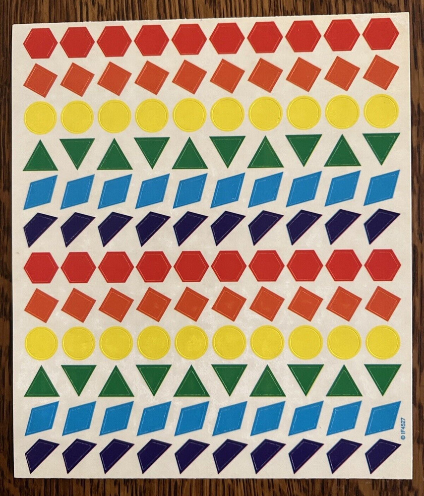 Small Shape Stickers (HTF Vintage) Hexagon Square Circle Triangle Rhombus-120pcs