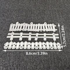 3pcs rustic wooden picket fence country wood fences Metal die cut cutting dies