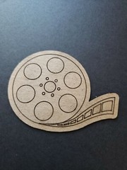 Chipboard Scrapbooking laser scored and cut die cut embellishment movie reel #2