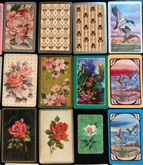 Lot Of 35 Single Swap Playing Cards- Flowers, Birds, Cats Nature – Many vintage