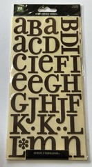 NEW Making Memories BROWN VELVET ALPHABET Stickers 65 Stickers