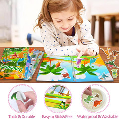 Reusable Sticker Book for Kids 1-3, Jelly Sticker Books for Toddlers 2-4 Years,