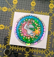 Vintage Stickers Rainbow Unicorn Prism Sticker RARE