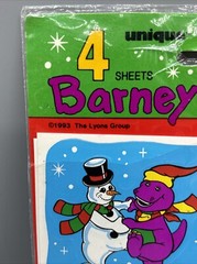 Barney Dinosaur Winter Stickers Party Favor *OPEN* 3 Sheets Only! VTG