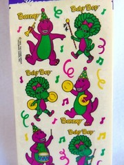 Vintage Hallmark Barney Baby Bop Stickers 90s 4 sheets New Old Stock Party