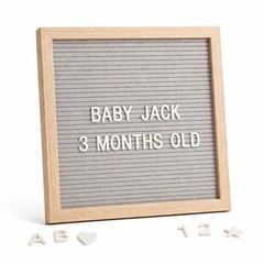 C CRYSTAL LEMON Gray Felt Letter Board 10×10 Inch, 336 Pre-Cut Grey,