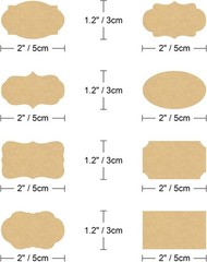 256 Fancy Shape Kraft Labels – Self-Adhesive Gift Tags for Elegant Organization