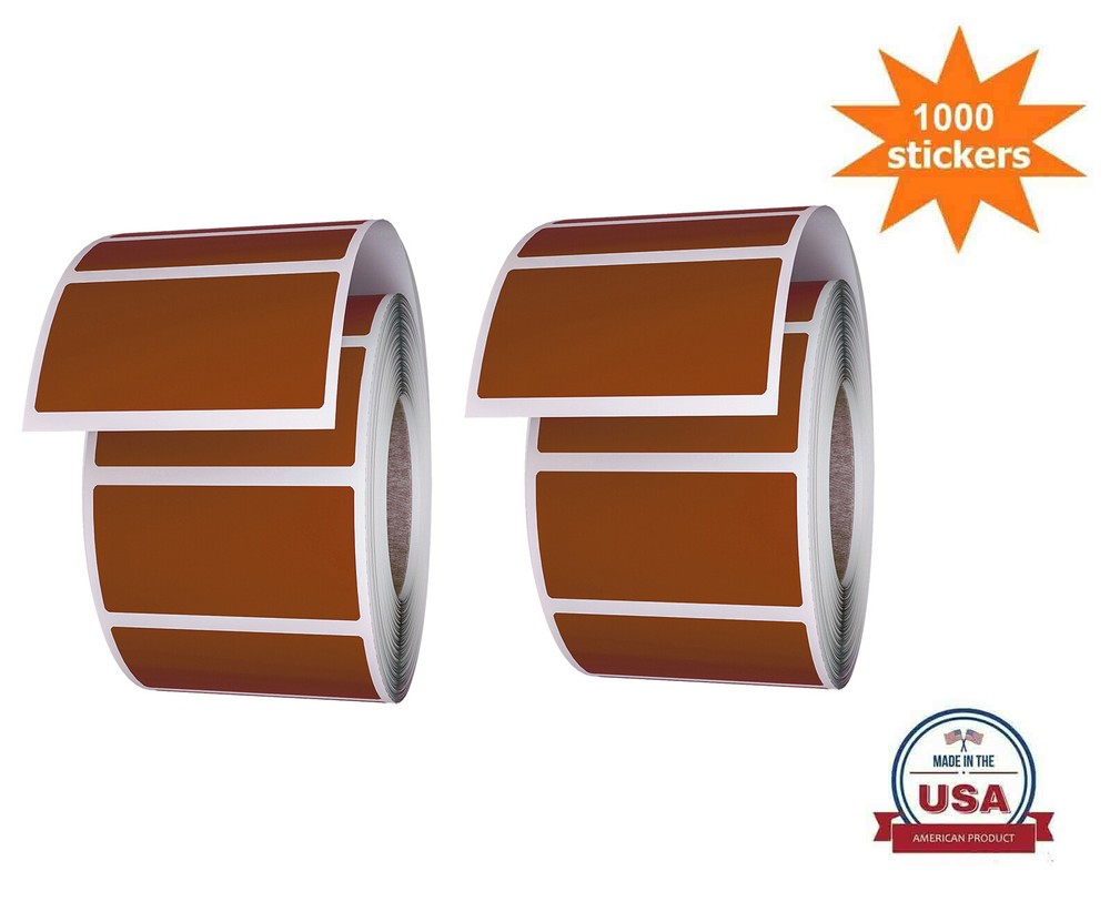 Rectangular Labels 40mmx19mm (1.57″x0.75″) Brown Color Coded Stickers 1200-Pack