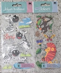 Jolee’s Scrapbooking 3D Stickers Zoo Jungle Safari Africa Monkey Lot 2 NIP